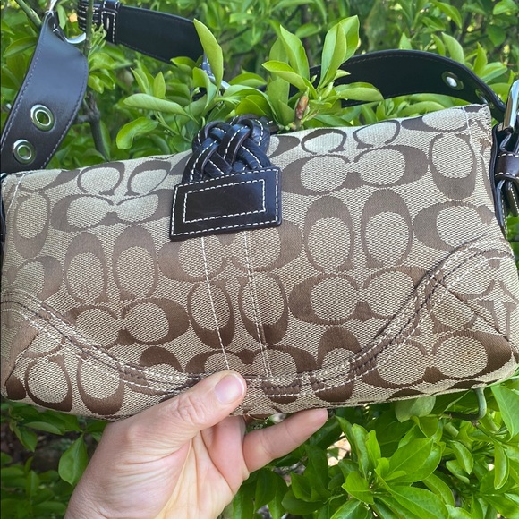 🔥Coach Sufflette Cloth Brown Handbag Hobo L05Q-6280 Y2K vintage purse - Picture 5 of 17